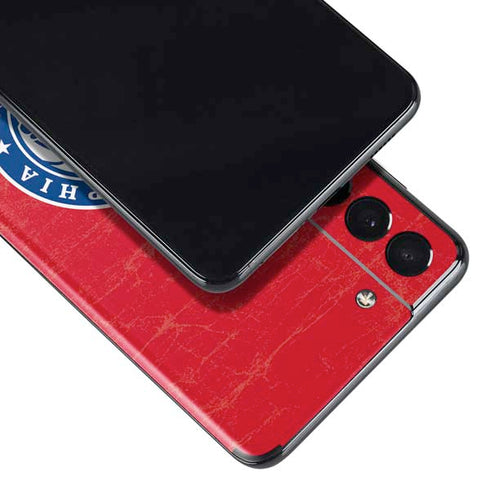 NBA Philadelphia 76ers Distressed Galaxy S21 Plus 5G Skin